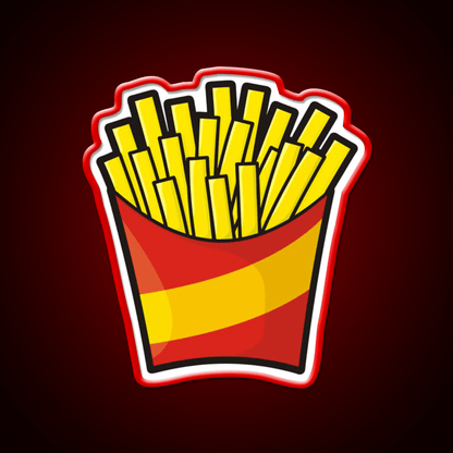 French Fries Pattern Fast Food Led Neon Sign For Burger Place Rgb Color - Shineneon