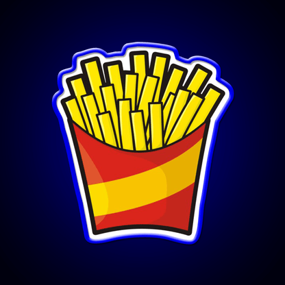 French Fries Pattern Fast Food Led Neon Sign For Burger Place Rgb Color - Shineneon