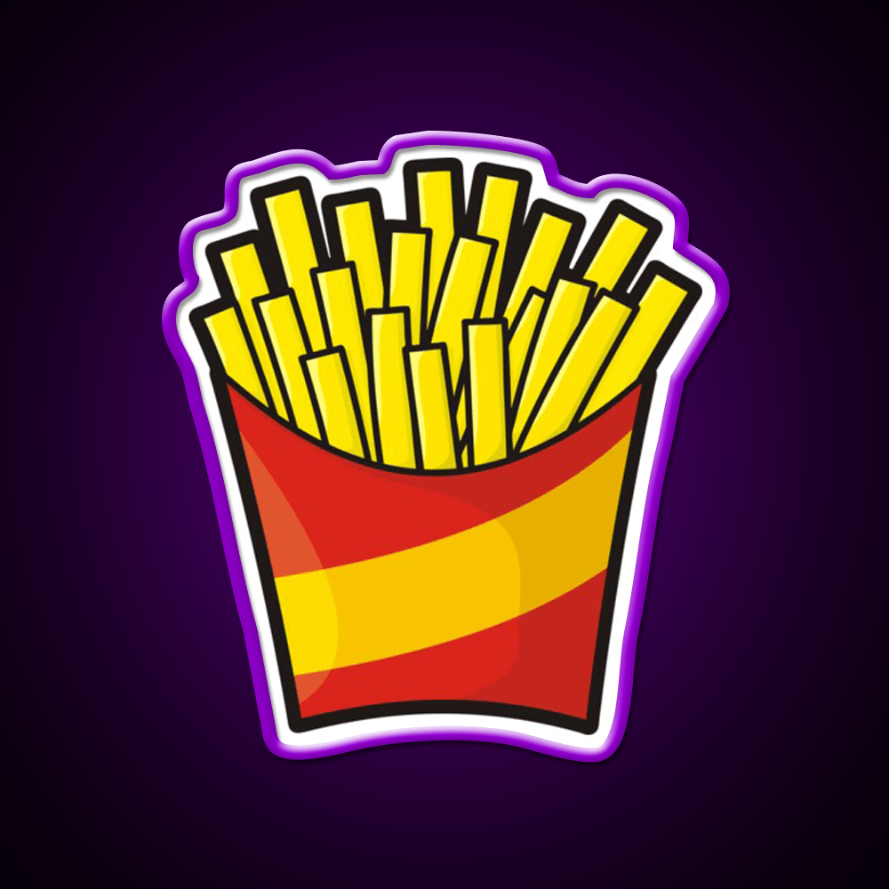 French Fries Pattern Fast Food Led Neon Sign For Burger Place Rgb Color - Shineneon