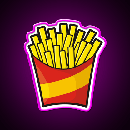 French Fries Pattern Fast Food Led Neon Sign For Burger Place Rgb Color - Shineneon