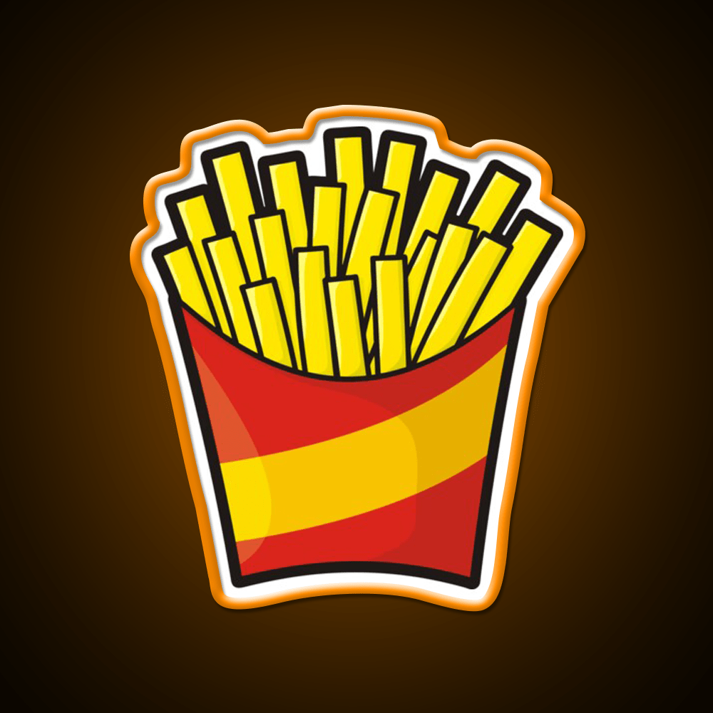 French Fries Pattern Fast Food Led Neon Sign For Burger Place Rgb Color - Shineneon