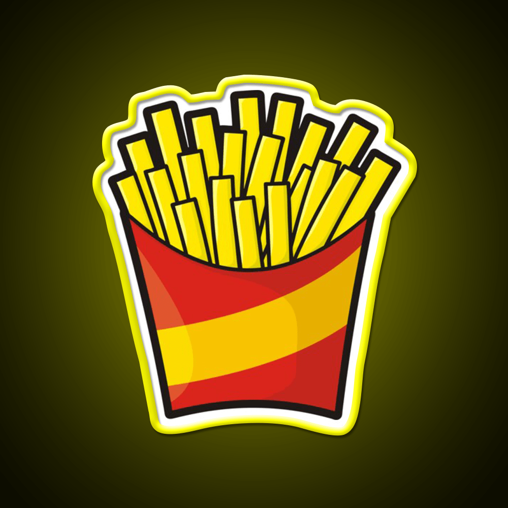 French Fries Pattern Fast Food Led Neon Sign For Burger Place Rgb Color - Shineneon
