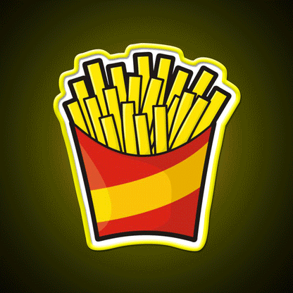 French Fries Pattern Fast Food Led Neon Sign For Burger Place Rgb Color - Custom LED neon sign front view
