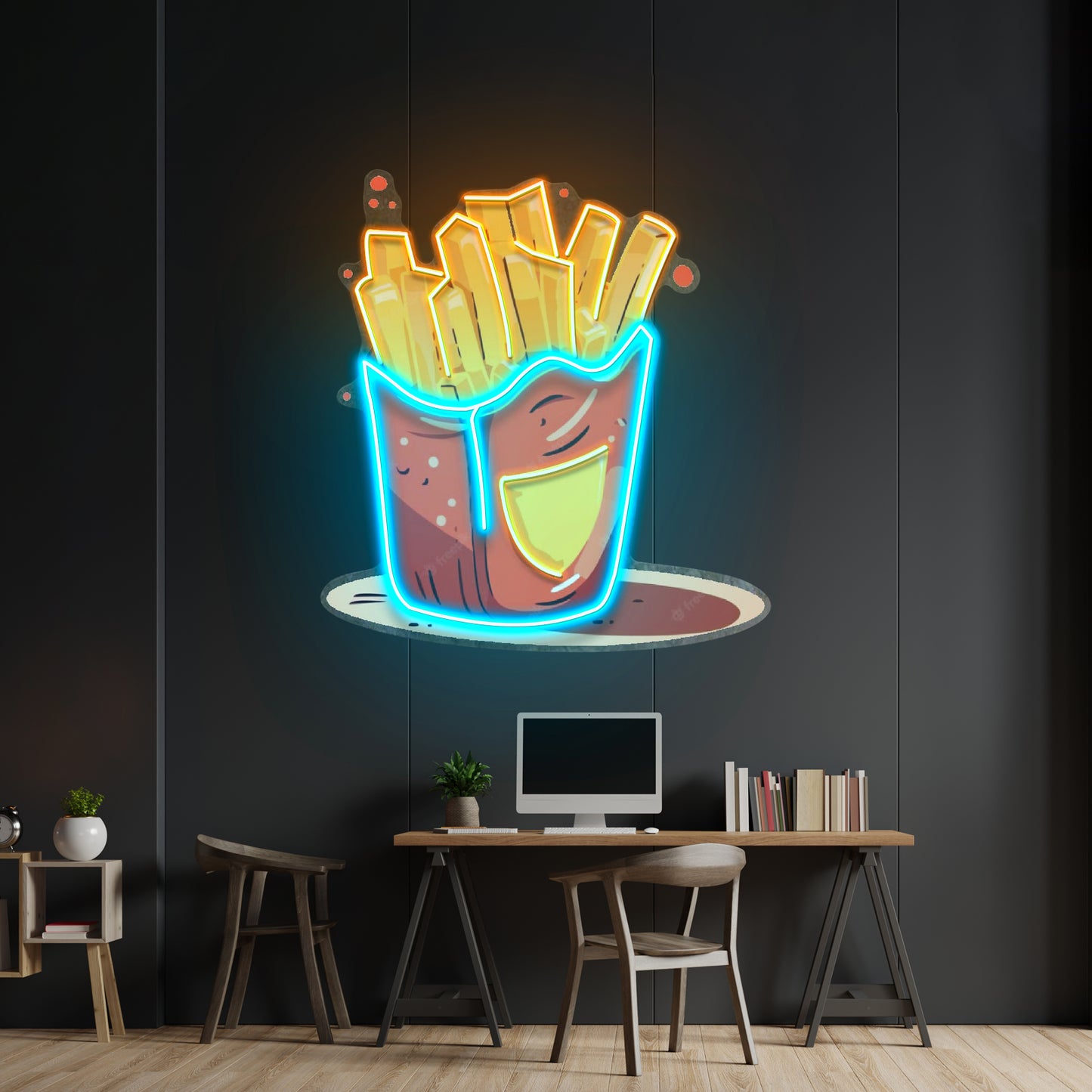 French Fries Potatoes Led Neon Sign Light Custom Led Signs