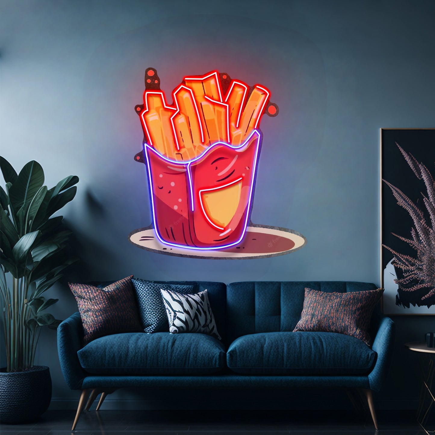 French Fries Potatoes Led Neon Sign Light Custom Led Signs