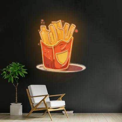 French Fries Potatoes Led Neon Sign Light Custom Led Signs