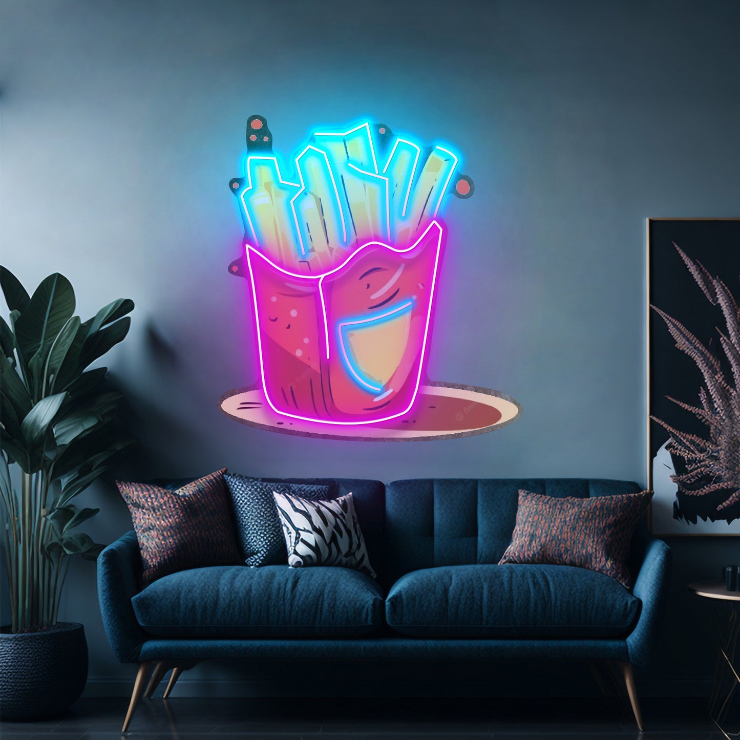 French Fries Potatoes Led Neon Sign Light Custom Led Signs