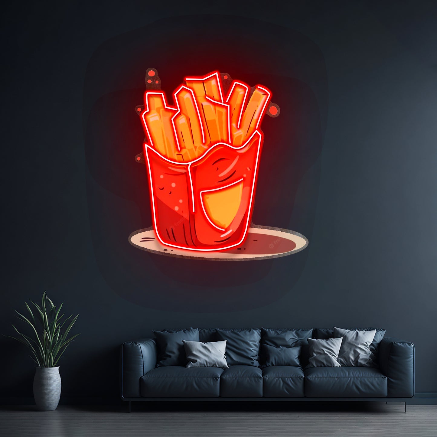 French Fries Potatoes Led Neon Sign Light Custom Led Signs