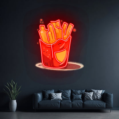 French Fries Potatoes Led Neon Sign Light Custom Led Signs