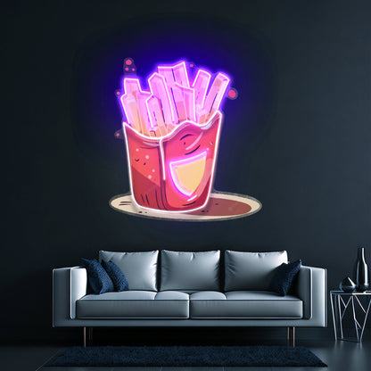 French Fries Potatoes Led Neon Sign Light Custom Led Signs