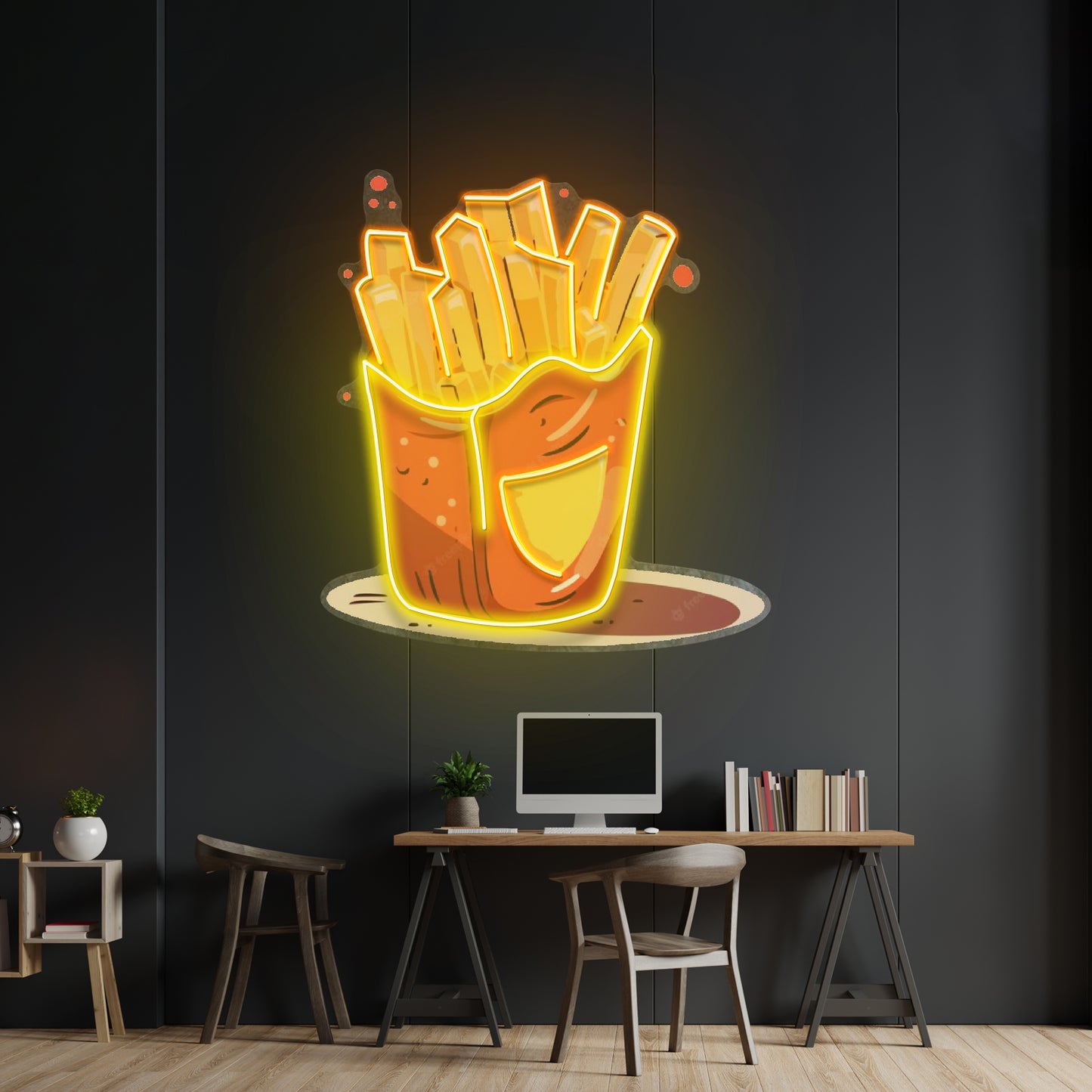 French Fries Potatoes Led Neon Sign Light Custom Led Signs