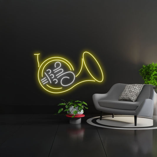 French Horn Neon Sign