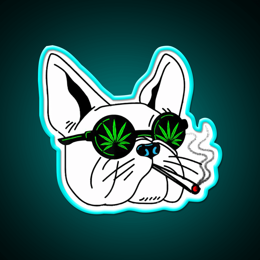 Frenchies Dog And Weed Fast Food Led Neon Sign For Burger Place Rgb Color - Shineneon