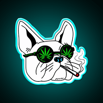 Frenchies Dog And Weed Fast Food Led Neon Sign For Burger Place Rgb Color - Shineneon