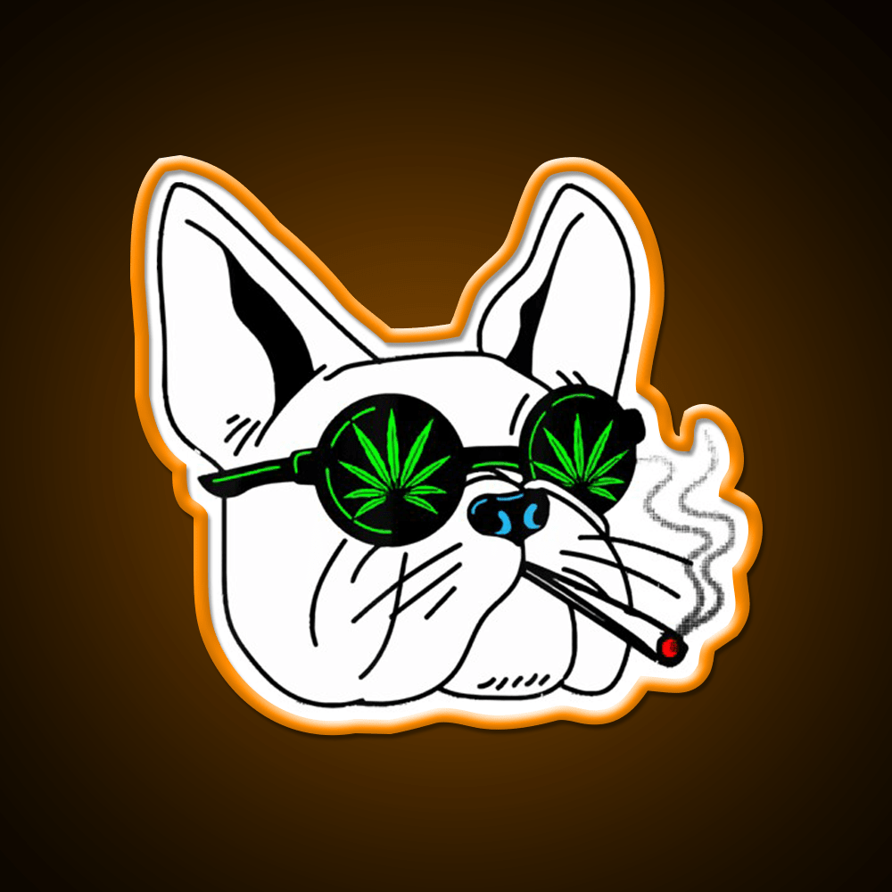 Frenchies Dog And Weed Fast Food Led Neon Sign For Burger Place Rgb Color - Shineneon