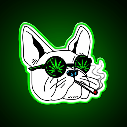 Frenchies Dog And Weed Fast Food Led Neon Sign For Burger Place Rgb Color - Shineneon
