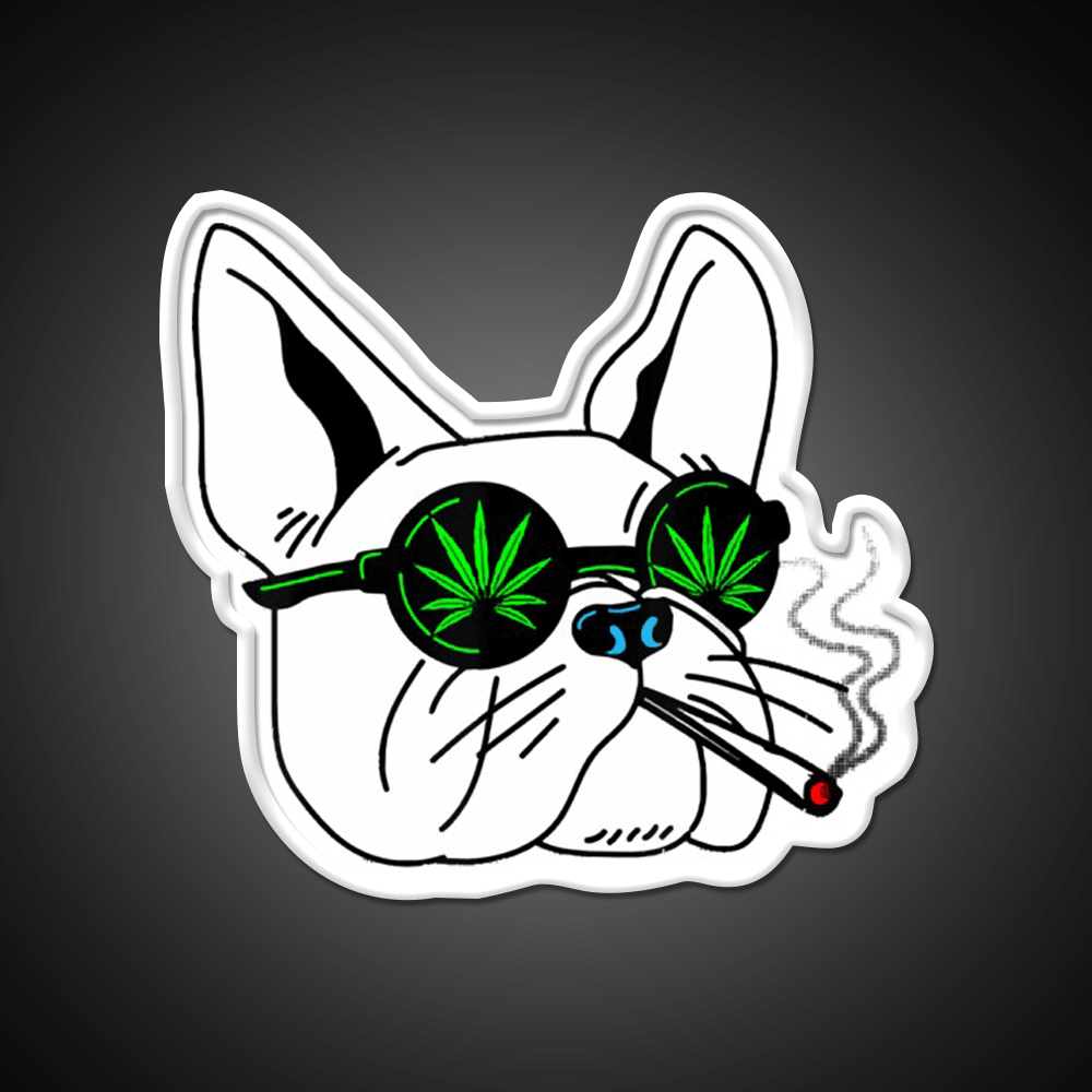 Frenchies Dog And Weed Fast Food Led Neon Sign For Burger Place Rgb Color - Shineneon