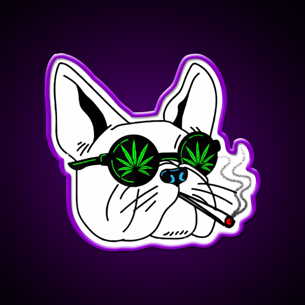 Frenchies Dog And Weed Fast Food Led Neon Sign For Burger Place Rgb Color - Shineneon