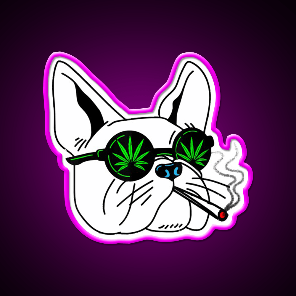 Frenchies Dog And Weed Fast Food Led Neon Sign For Burger Place Rgb Color - Shineneon