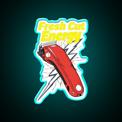 Fresh Cut Energy Barber Vibes Only Barber Shop Haircut Led Neon Sign - Size and dimension reference