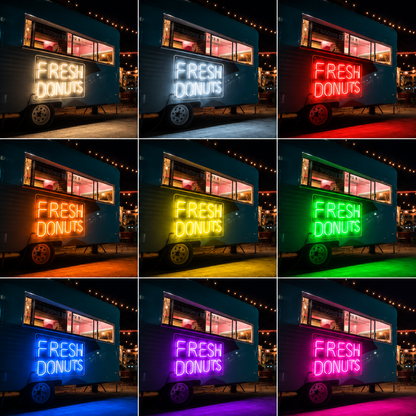 Fresh Donuts LED Neon Sign - 05 Color Grid