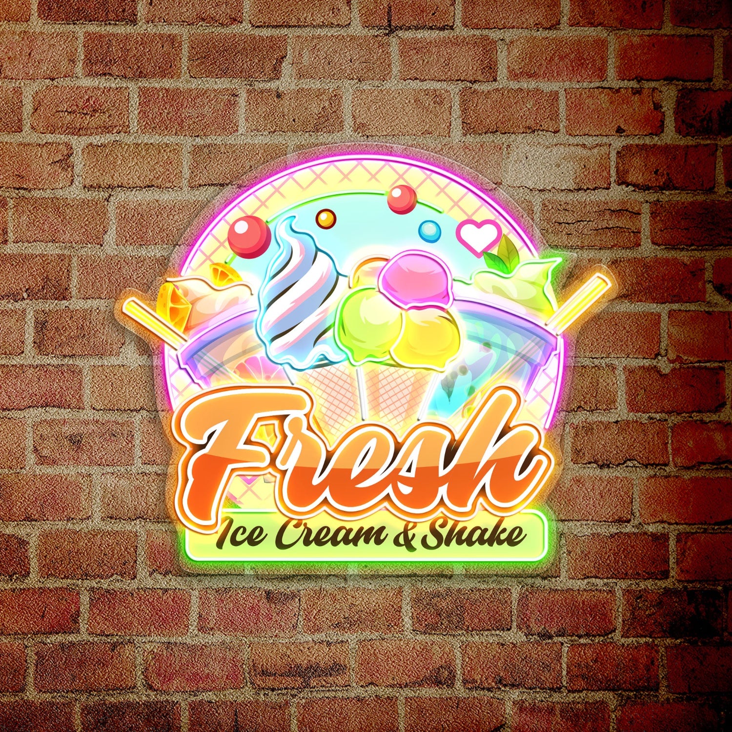 Fresh Ice Cream Shake Acrylic Led Neon Sign | Shineneon