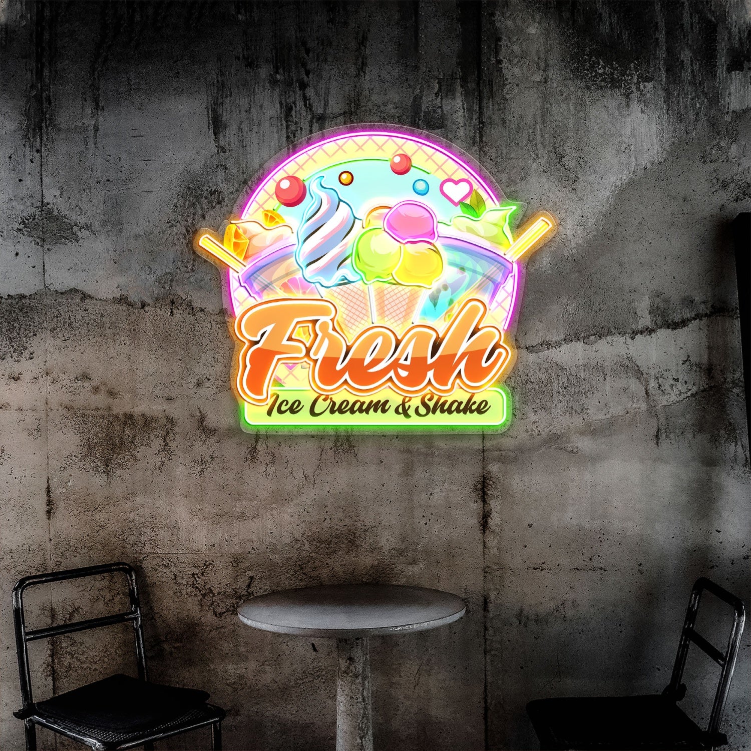 Fresh Ice Cream Shake Acrylic Led Neon Sign | Shineneon