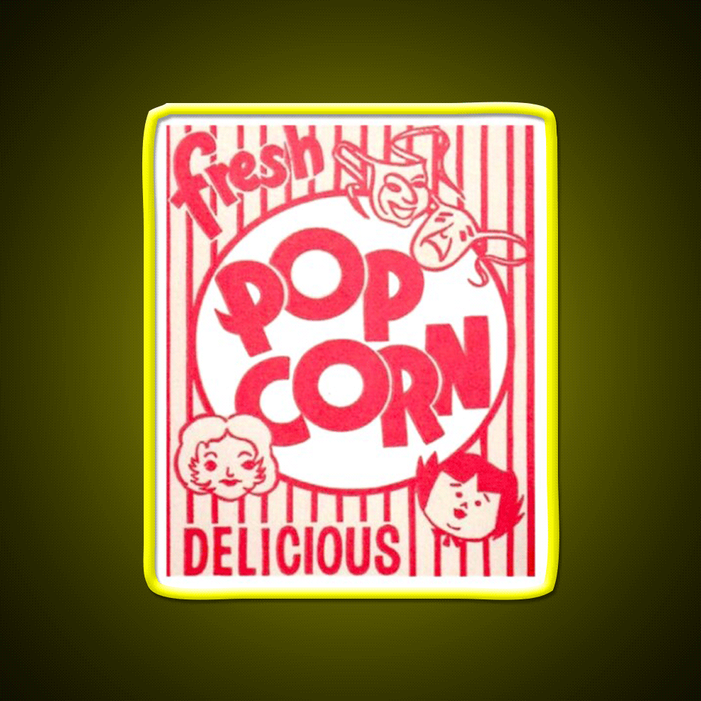 Fresh Popcorn Snack Food Led Neon Sign Rgb Color - Custom LED neon sign front view