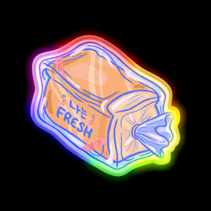 Fresh Snack Food Led Neon Sign Rgb Color - LED neon sign close-up detail