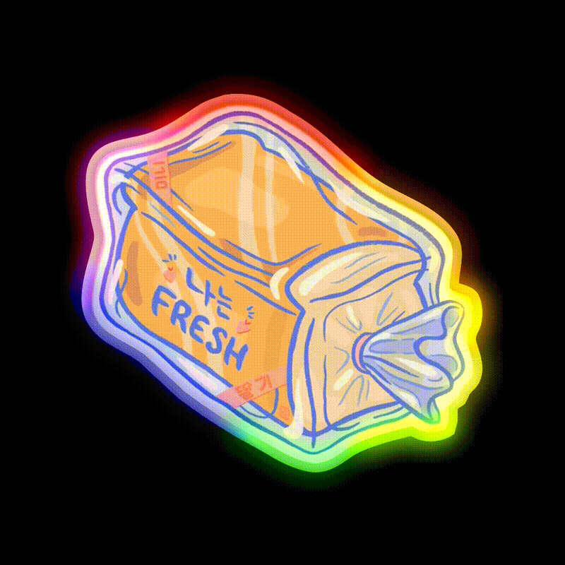 Fresh Snack Food Led Neon Sign Rgb Color - LED neon sign close-up detail