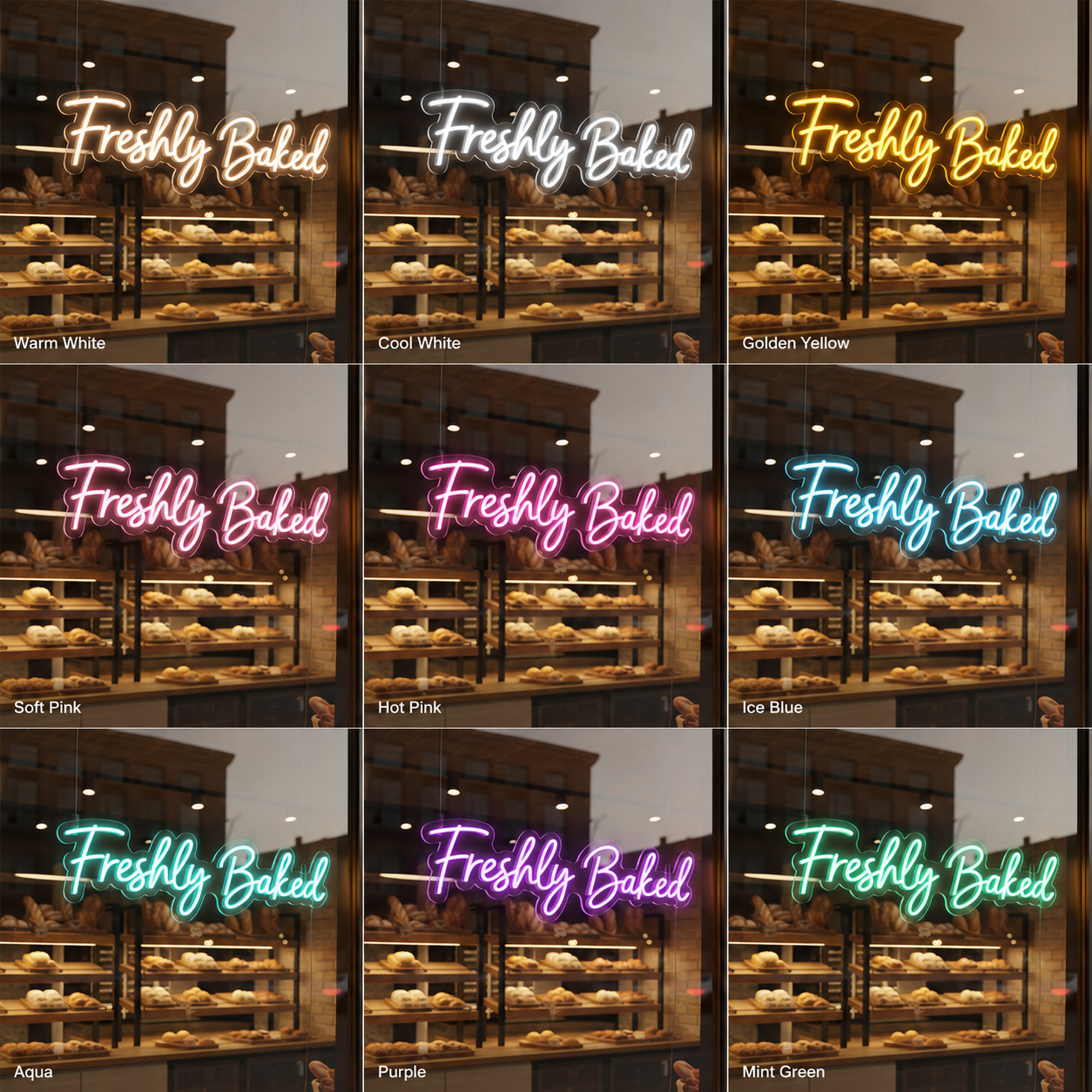 Freshly Baked LED Neon Sign - 05 Color Grid