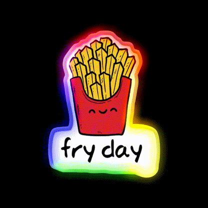 Friday Snack Food Led Neon Sign Rgb Color - LED neon sign close-up detail