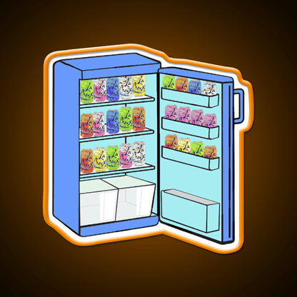 Fridge Full Of Happiness Snack Food Led Neon Sign Rgb Color - Shineneon