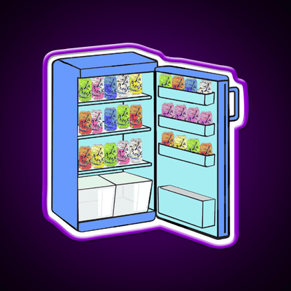 Fridge Full Of Happiness Snack Food Led Neon Sign Rgb Color - Shineneon