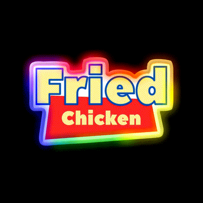 Fried Chicken Bootleg Funny Fast Food Led Neon Sign For Burger Place Rgb Color - LED neon sign close-up detail