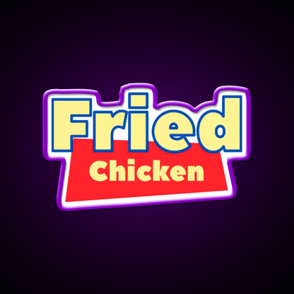 Fried Chicken Bootleg Funny Fast Food Led Neon Sign For Burger Place Rgb Color - Shineneon