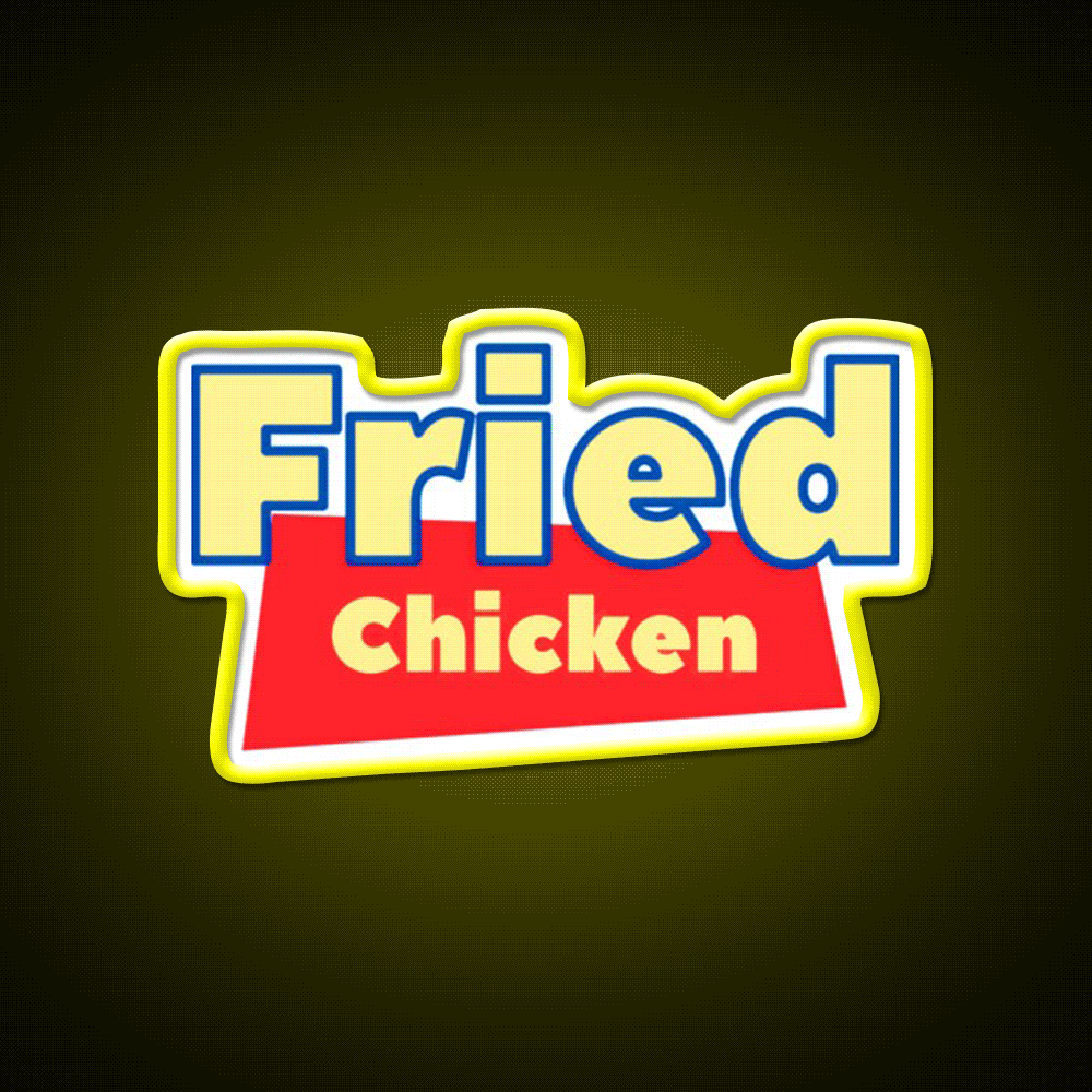 Fried Chicken Bootleg Funny Fast Food Led Neon Sign For Burger Place Rgb Color - Custom LED neon sign front view
