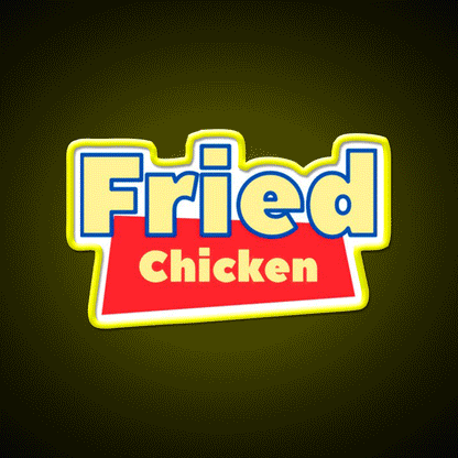 Fried Chicken Bootleg Funny Fast Food Led Neon Sign For Burger Place Rgb Color - Custom LED neon sign front view