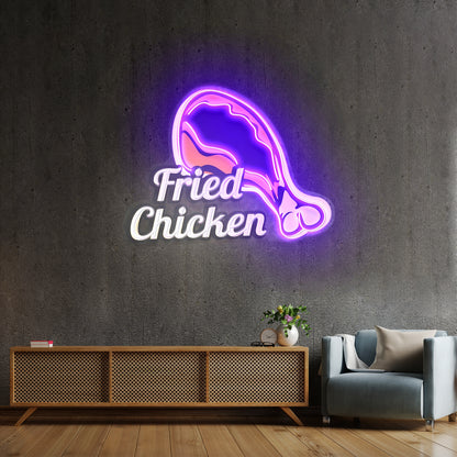 Fried Chicken Custom Led Signs Artwork For Wall Decor