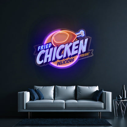 Fried Chicken Custom Led Signs Artwork For Wall Decor - Shineneon