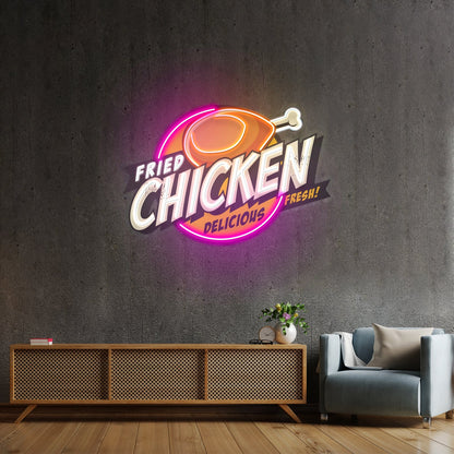 Fried Chicken Custom Neon Signs Artwork For Restaurant - Shineneon