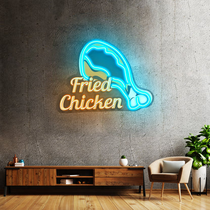 Fried Chicken Custom Neon Signs Artwork For Restaurant