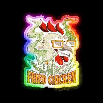 Fried Chicken Fast Food Led Neon Sign For Burger Place Wall Art Rgb Color - LED neon sign close-up detail