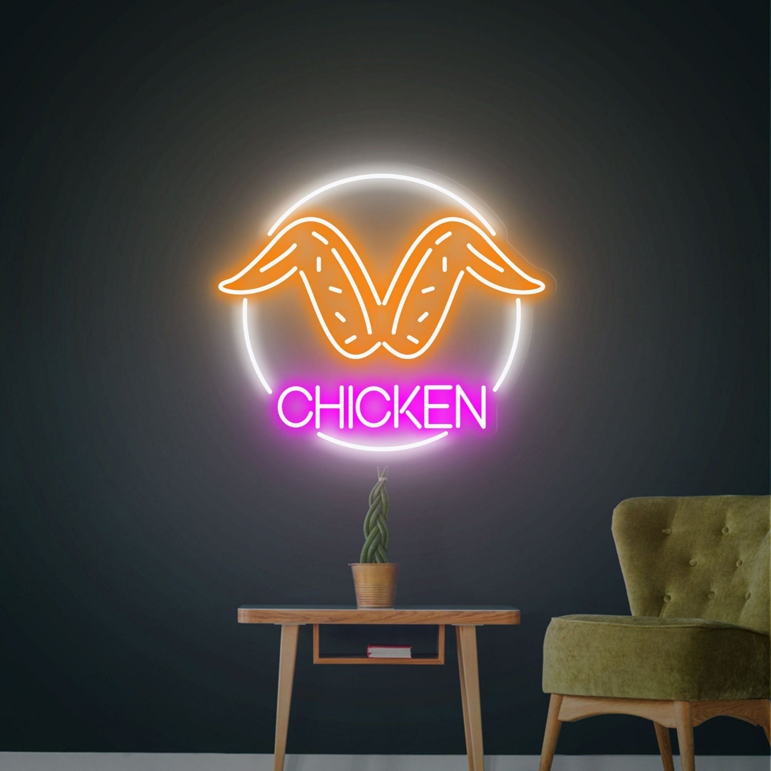 Fried Chicken Wings Led Neon Sign Chic Birthday Decor - Shineneon