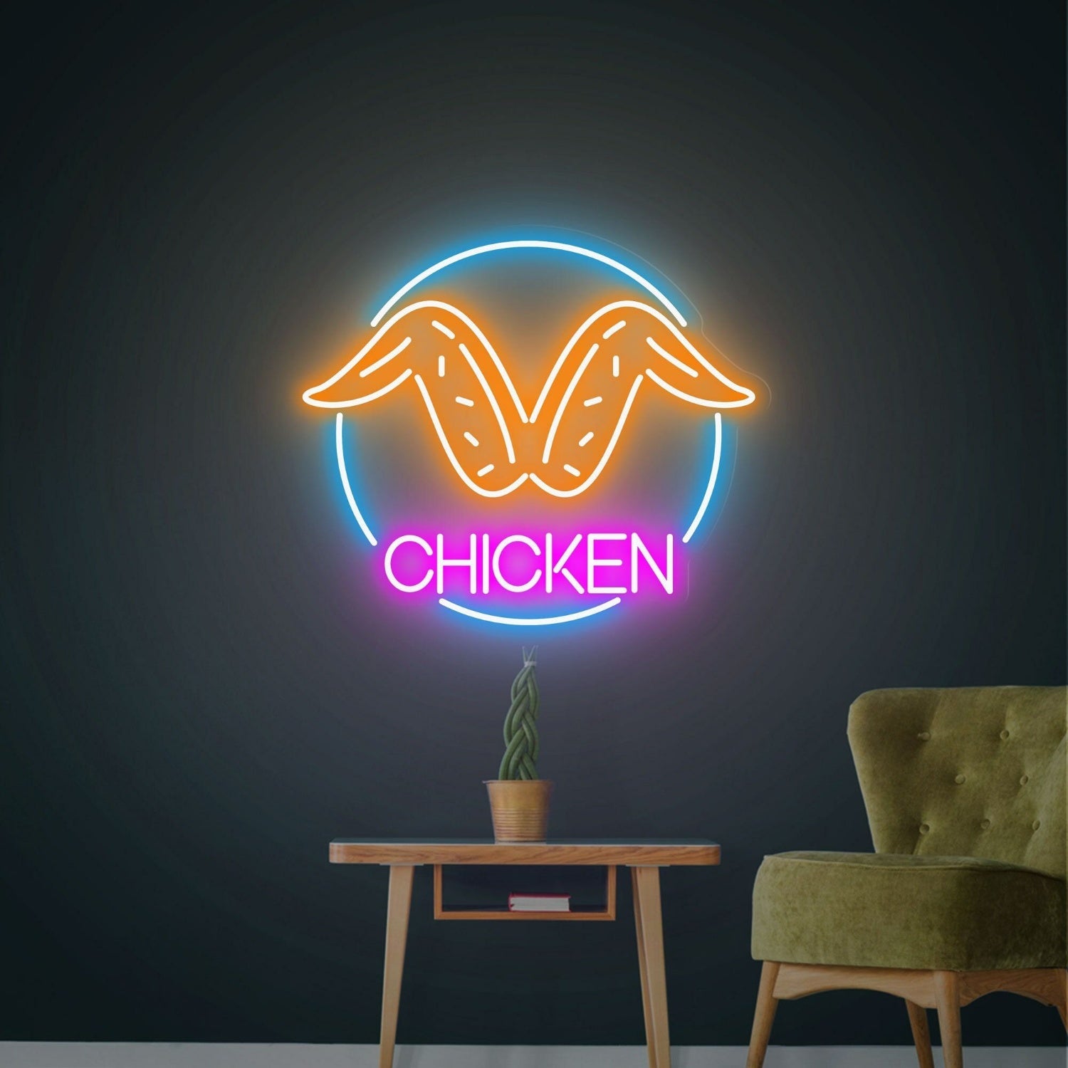 Fried Chicken Wings Led Neon Sign Chic Birthday Decor - Shineneon