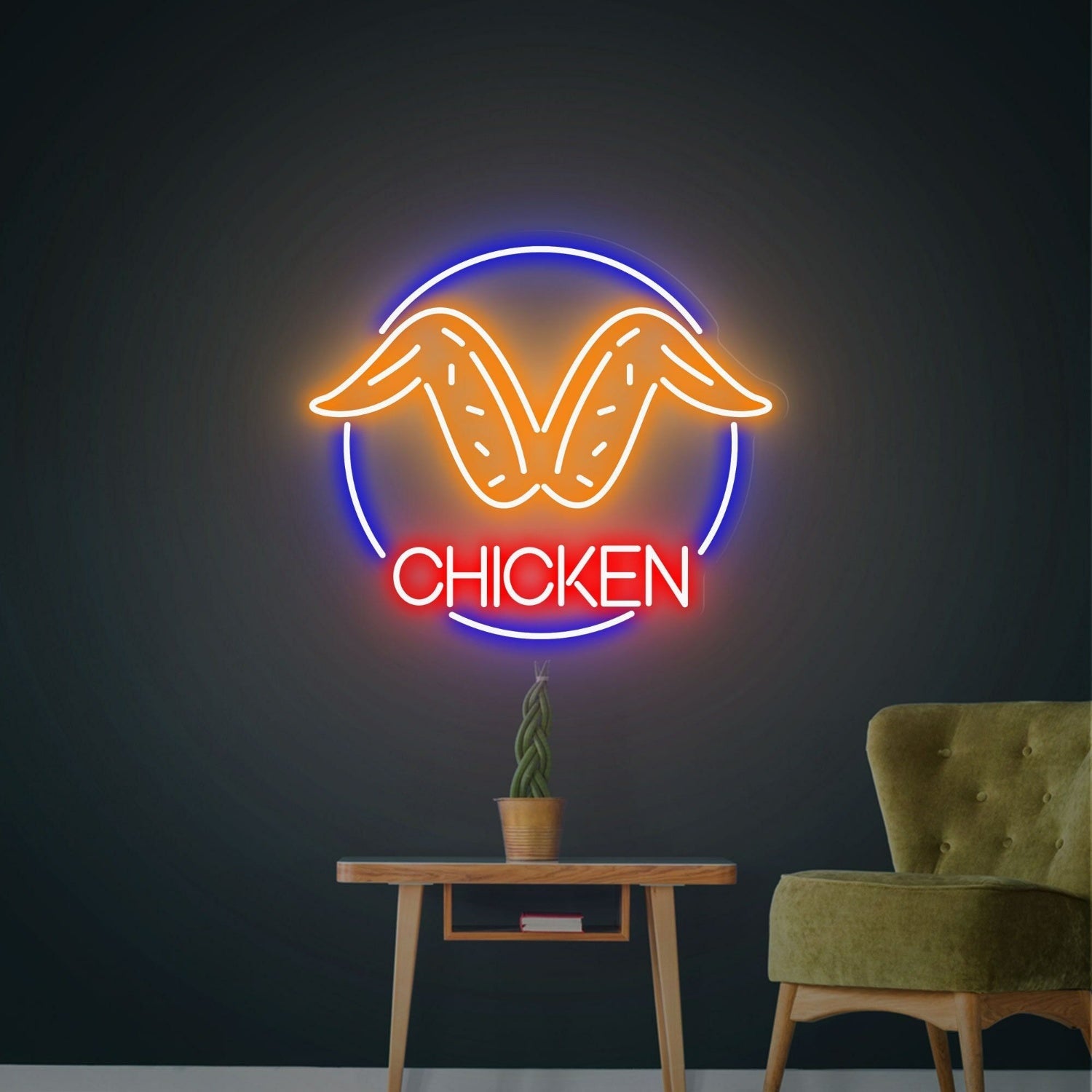 Fried Chicken Wings Led Neon Sign Chic Birthday Decor - Shineneon
