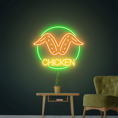 Fried Chicken Wings Led Neon Sign Chic Birthday Decor - Shineneon