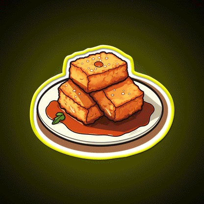 Fried Tofu Snack Food Led Neon Sign Rgb Color - Custom LED neon sign front view