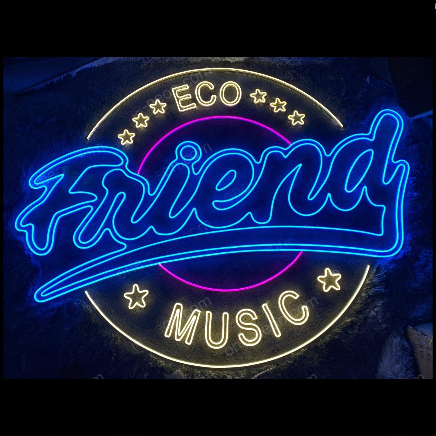 Friend Music Blue Pink Led Neon Sign For Bar Cafe Commercial Decor | Shineneon