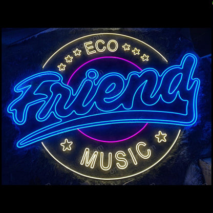 Friend Music Blue Pink Led Neon Sign For Bar Cafe Commercial Decor | Shineneon